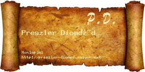 Preszler Dioméd névjegykártya